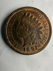 1891 Indian Cent - XF Details Red-Brown Coloring A Few Spots, Reduced