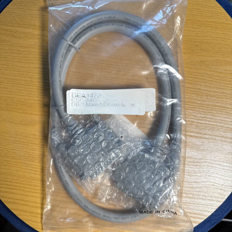 3ft DCA 1422. CSC-08-03. DB25 Male To MD50 Male 3 Feet. Sealed. Gray