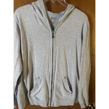 Style Co Sport Womens Gray Full Zip Hoodie Sweatshirt Studded Pockets L