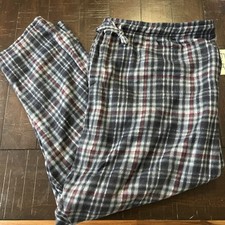 men's Real Essentials size 5XT lounge pants navy check elastic waist drawstring