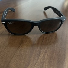 RB 2132 New Wayfarer Matte Black Frames Polarized Used With Case  Cloth