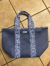 PINK by Victoria's Secret Blue Mesh Tote Pool Beach Bag In Blue Floral NWT