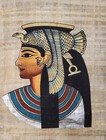 Vintage Egyptian Papyrus Painting of Queen Cleopatra — photo 1