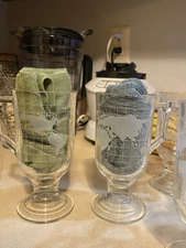 5 Nestle Nescafe World Globe 5 1/2" 8 oz. Pedestal Mugs