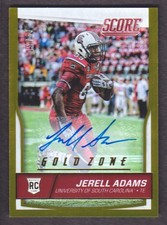 2016 Score Football Card Rookie Autograph Gold Zone #384 Jerell Adams AUTO 15/50