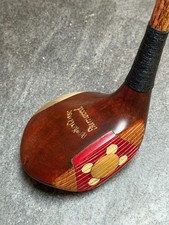 Vintage Restored Burke BurrKey Classic Burrwood Fancy Face Hickory Shaft Driver