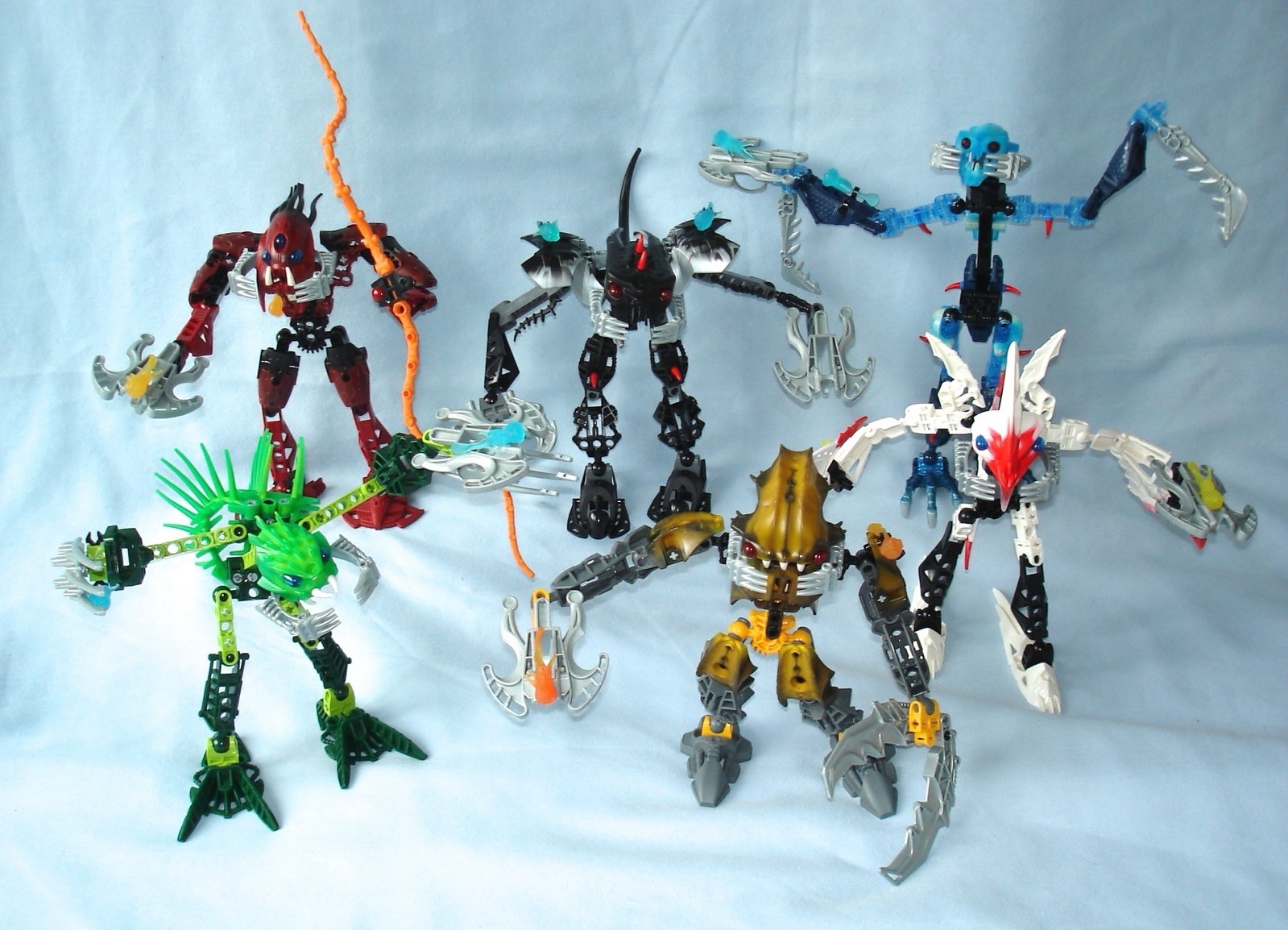 All 6 Lego Bionicle BARRAKI (8916-8921) 100% Complete with Squid Ammo 