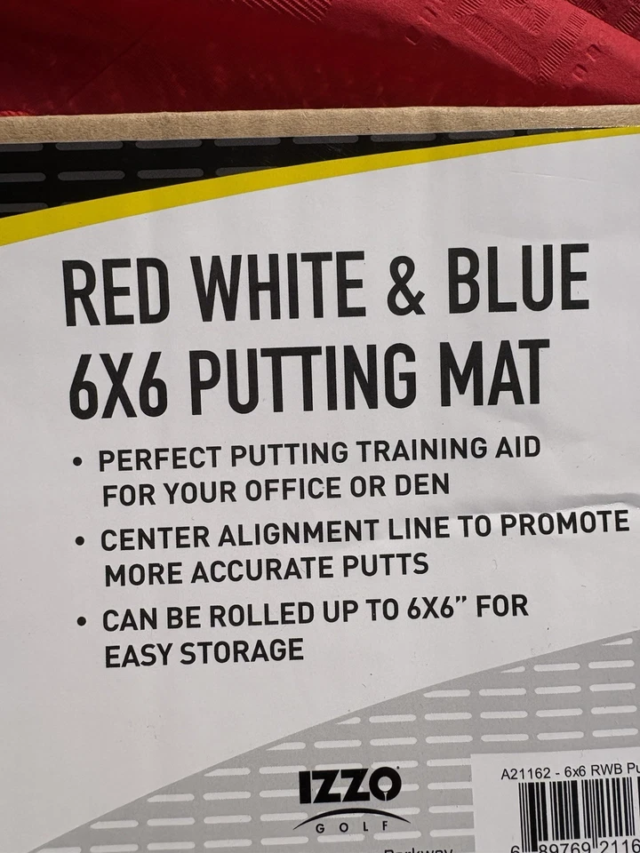 Alfombrilla de putting patriótica Izzo Golf - 6" X 6' - roja/blanca/azul Foto 2 de 4