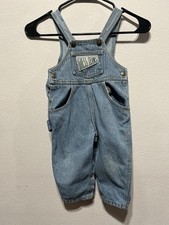 Vintage Guess Jeans Overalls Baby 18m Blue Distressed