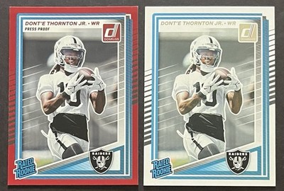 2025 DONT E THORNTON JR. DONRUSS PANINI OPTIC #349 PRESS PROOF RATED ROOKIE RC