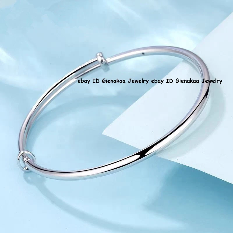 Reines Platin 950 Armband Herren Damen 2,4 mm glatt Push Up Armreif 12,8 g