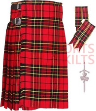 Scottish Outfit Wallace Tartan Kilt Set - 09 Pieces Kilt Accessories for Men