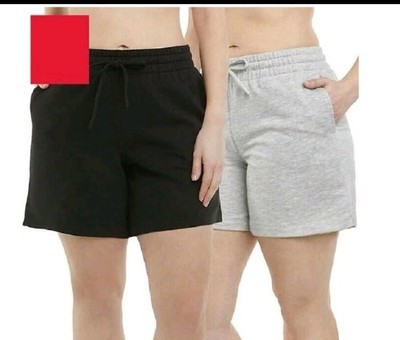 Danskin Womens Soft Active Shorts 2 Pack With Pockets (GREY/BLACK, S) NWT 
