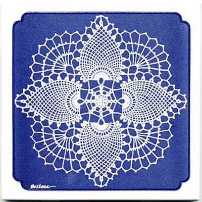 HEIRLOOM LACE WALL PLAQUE TILE TRIVET #HL-2 ~ DIRECTLY FROM BESHEER ART TILE