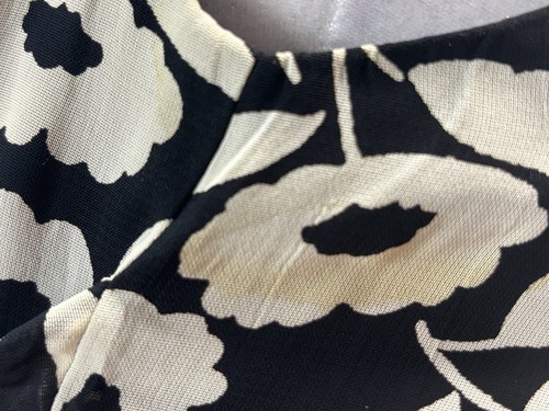 Vtg Ann Taylor Floral Maxi Dress Sz 4 Sleeveless Black White Lined Made USA 90s - Picture 11 of 11