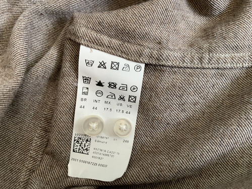 Camisa marrón Boss para hombre ajuste regular manga larga cuello abotonado - Imagen 7 de 7
