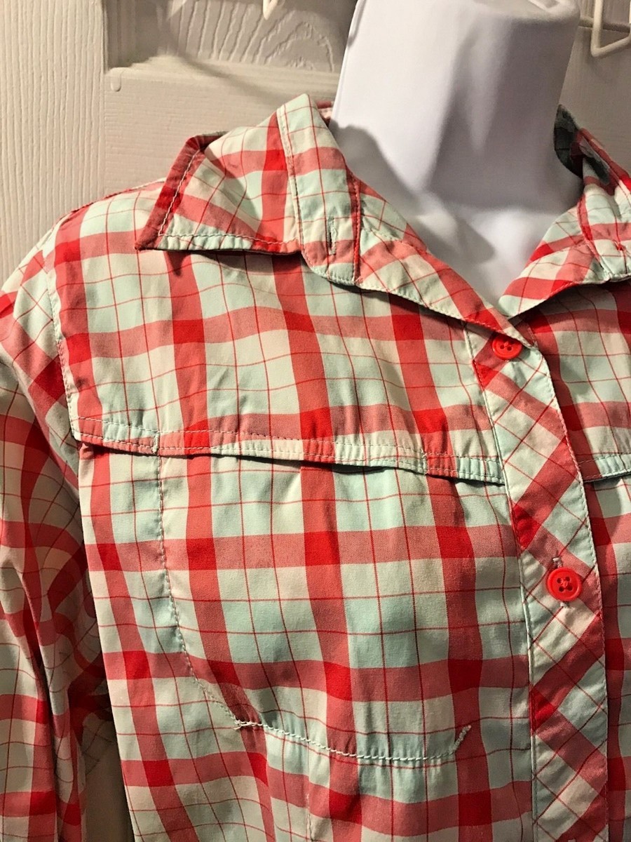 Chemise Columbia Anti-insectes – Bleu Rouge à Carreaux – Femme Taille M – Légère Et Respirante