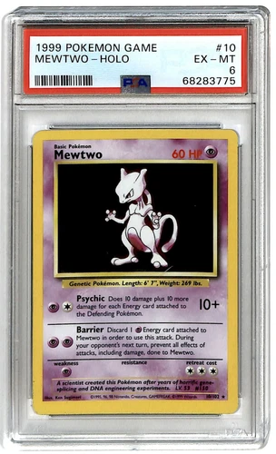 1999 Pokemon Game Holo Mewtwo #10 PSA 6 ES6-3