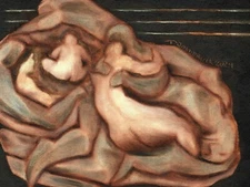 Contemporary Prehistoric Wall Art Oil Painting Abstract Figurative Fine Art