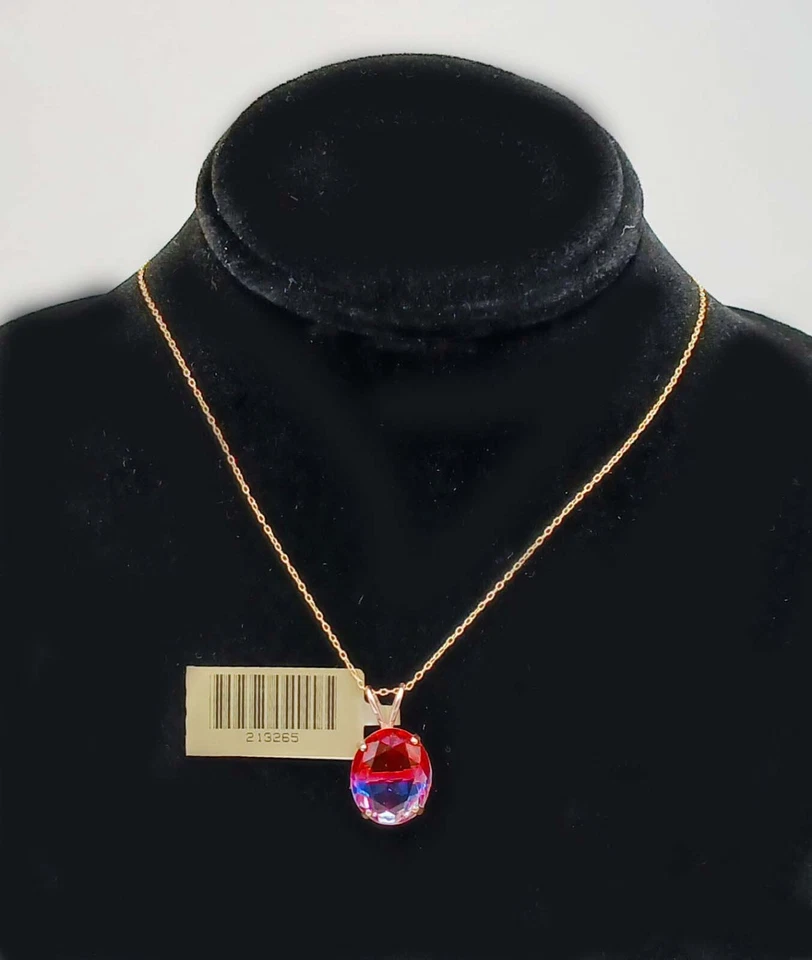 AAA 5,65 Cts COLGANTE TURMALINA AZUL Y ROSA ORO ROSA 14K - Nuevo Con Etiqueta Foto 4 de 4