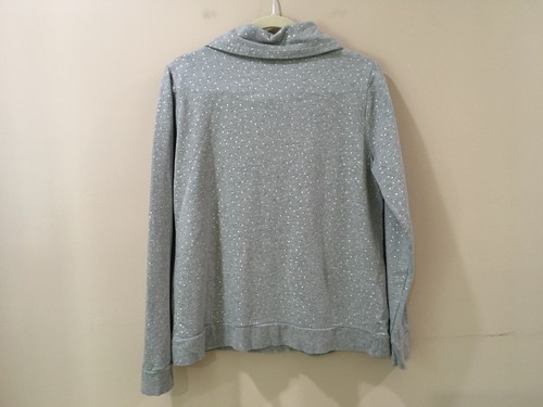 Boden sweatshirt Womens 8 mock neck pullover Grey Polka Dot Loungewear - Picture 2 of 5
