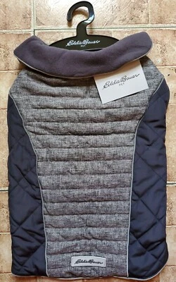 Eddie Bauer Dog Vest/Coat/Jacket Grey, Fleece Lined Size Medium, Large or XL NWT