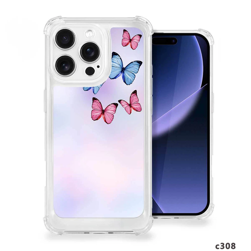 iPhone 14 Pro Max 15 16 Plus Samsung A56 A16 Butterfly TPU Case