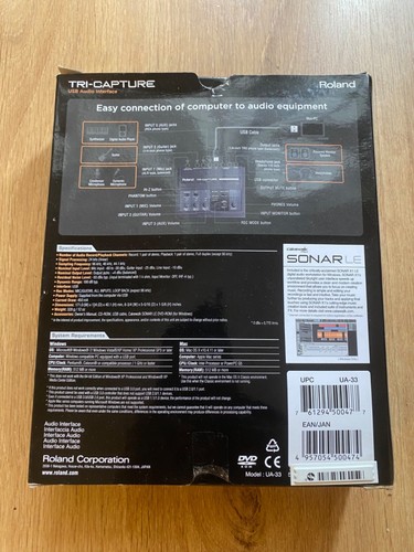 Roland Tri Capture - Audio Interface / Soundcard W/ 1/4” RCA XLR USB (Mac / Win) - Picture 10 of 10