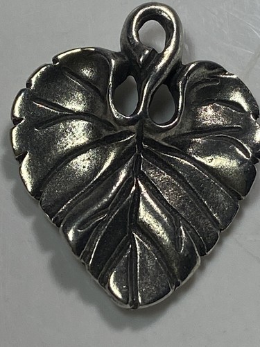 Charm in argento sterling a forma di foglia 15 x 19 mm - Foto 2 di 5
