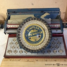Simplex Typewriter Model R Special Demonstration Model W/ Box Untested Toy