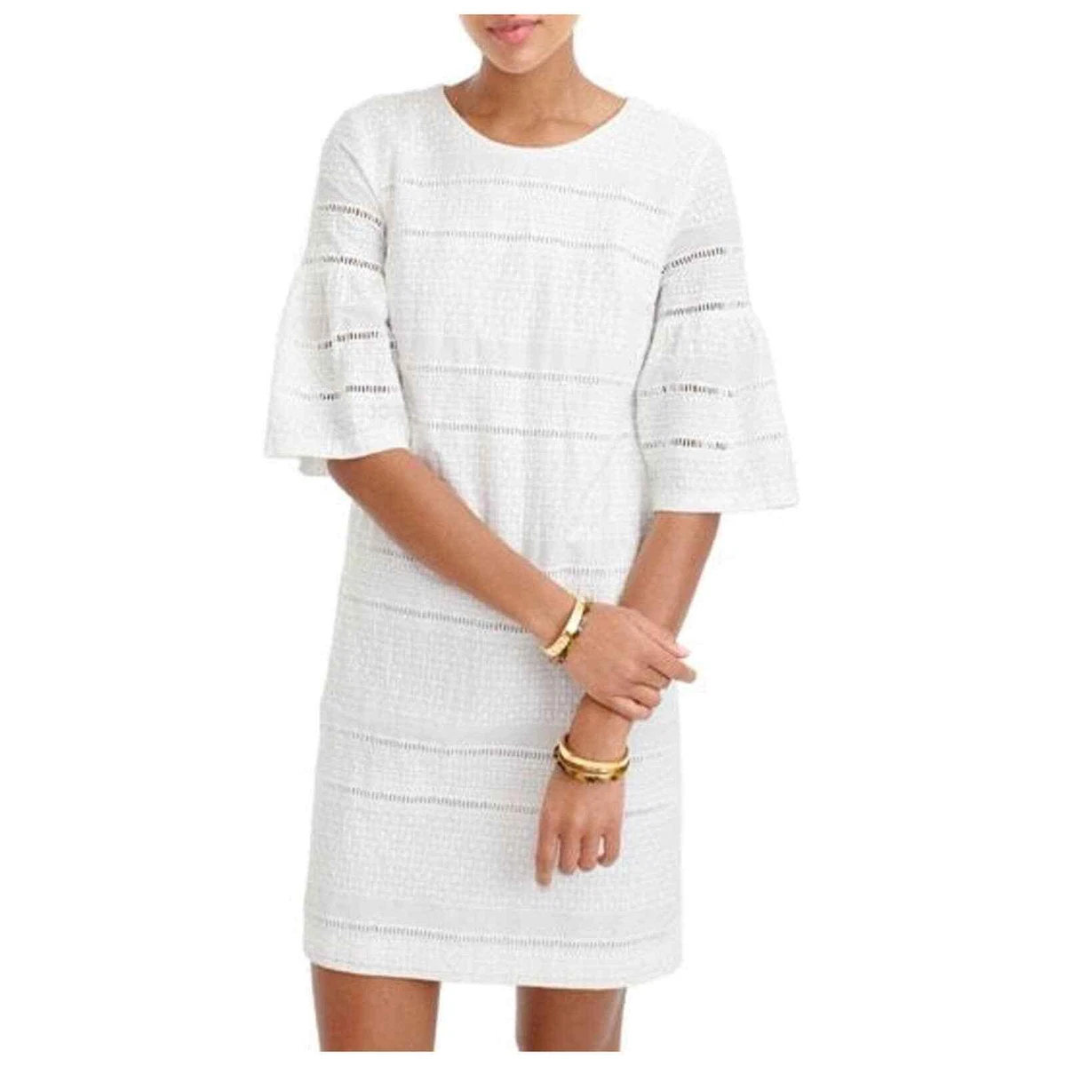 J crew flutter clearance sleeve eyelet dress