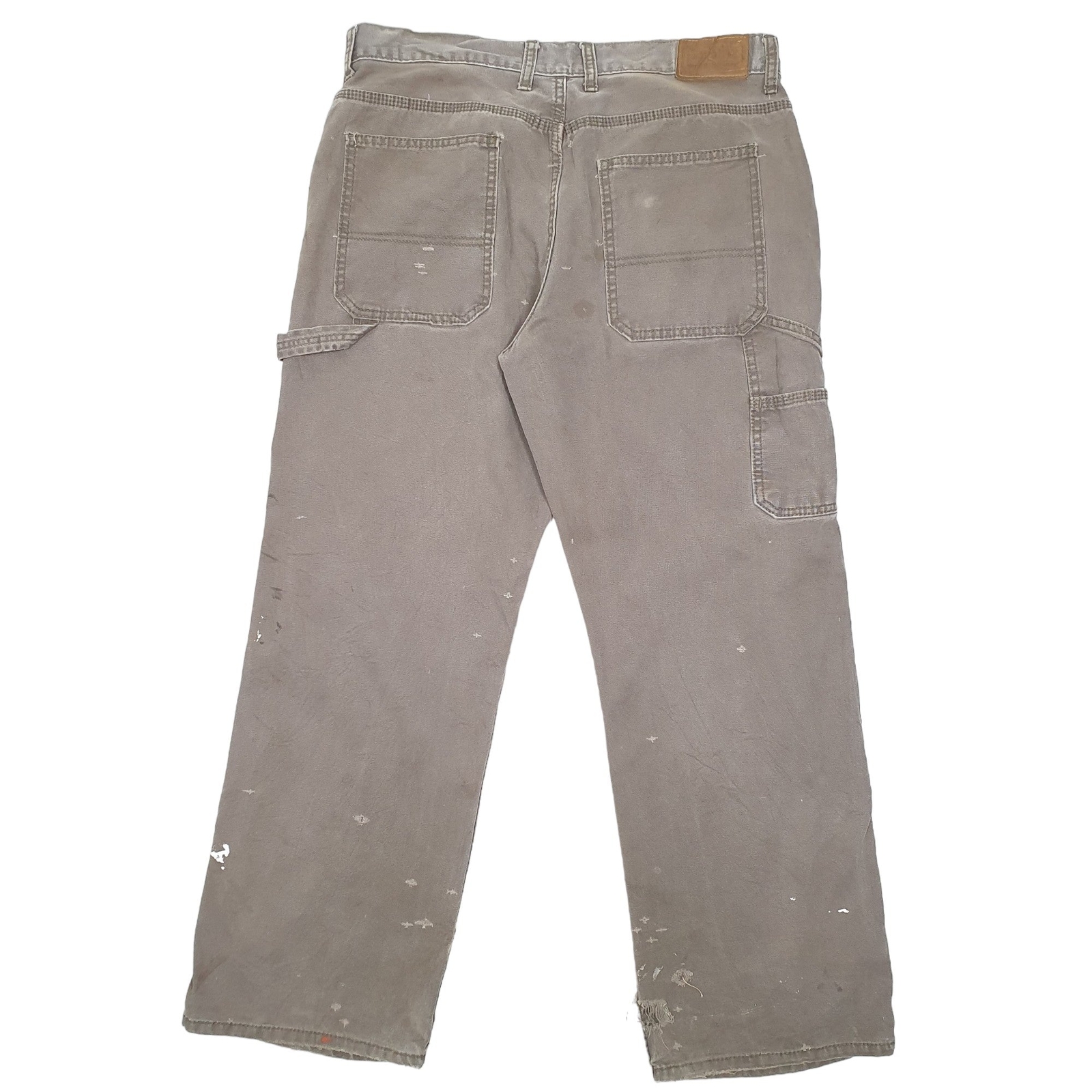 SCHMIDT Carpenter Workwear Trousers Cotton Khaki Mens W36 L30 image 3