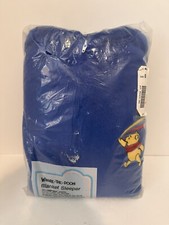 VINTAGE SEARS WALT DISNEY Blue WINNIE THE POOH BLANKET SLEEPER size 8 NIP