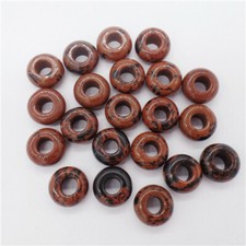30Pcs 14x8mm Natural Palm Mahogany Obsidian Large Hole Beads DIY EE2286