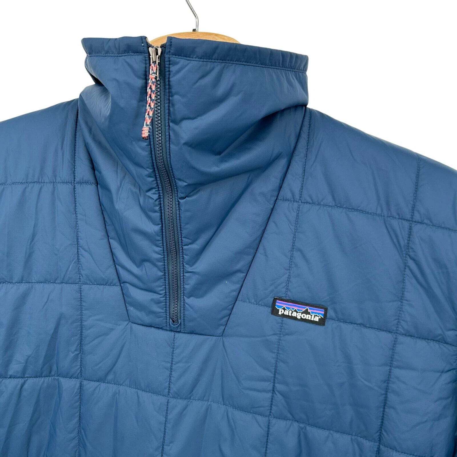 patagonia box quilted 1/4 zip nylon jacket