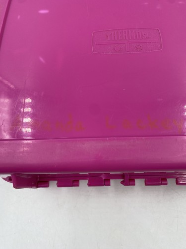Vintage 1990 Plastic Pink Barbie Shopping Lunchbox with Thermos Faint Name Shows - Picture 6 of 23