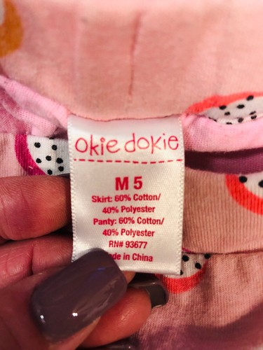 OKIE DOKIE Pull On Skirt Skort Pink Print Elastic Waist Casual Fun Girls M5 - Picture 4 of 4