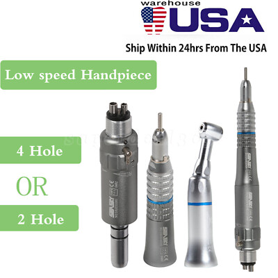Dental Low-Speed Handpiece With Contra Angle & Straight Nosecone – E-Type 4-Hole Air Motor For Lab & Clinical Use 8 thumbnail image