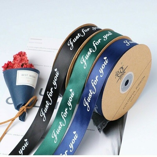 2.5mm Polyester Ribbon Just for You Printed Gifts Wrapping Christmas Decor Multi - Picture 8 of 32