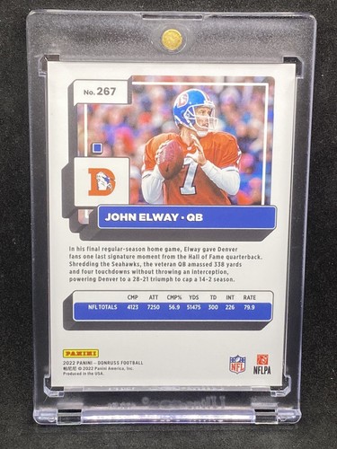 John Elway RARE GOLD REFRACTOR INVESTMENT CARD SSP PANINI BRONCOS MINT - Picture 2 of 2