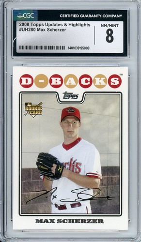 2008 Topps Update and Highlights Max Scherzer UH280 CGC Graded 8 Near Mint