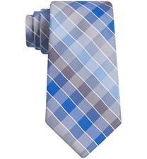  126 Kenneth Cole Men Blue White Gray Dress Slim Silk Skinny Necktie 57 X 3.25