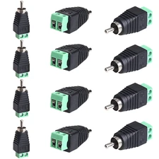 RCA Phono Male Plug TO AV Screw Terminal Connector for CCTV Camera Video LOT