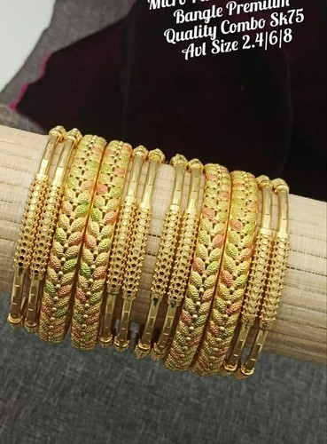 Indian Gold Plated Bollywood Style Bangle Kada Bridal Dulhan Jewelry Set Of 12Pc - Picture 2 of 6
