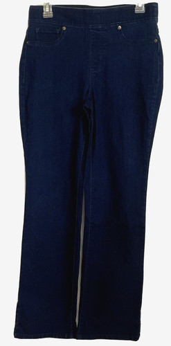 Denim & Co. Lightly Boot Cut Jeans Sz 6 Blue Denim Pull On A367817 Women WL9