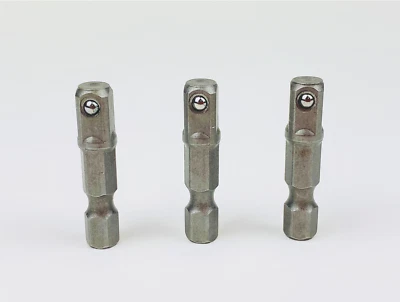 HFP Stubby 1/4 Inch Impact Socket Adapter Bit Only 1.3 Inches Long 3 Pack Stubby bit