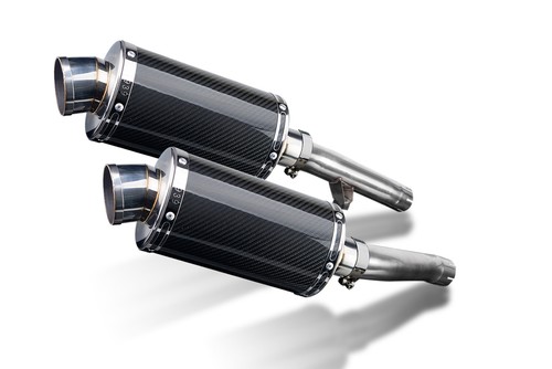 Yamaha FJ1200 3XW 1991-1996 Slip On 9" Oval Carbon Exhaust Muffler Kit - Picture 2 of 5