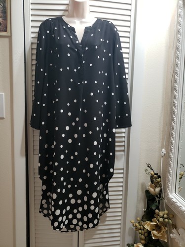 NWT Cupio Black White Polka Dot Tunic 