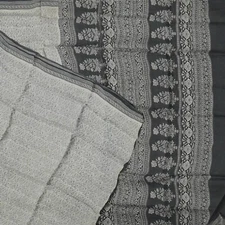 Namaste Vintage Gray Sarees 100% Pure Silk Printed Indian Sari 6YD Craft Fabric