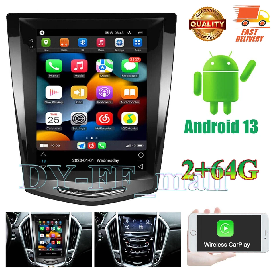 9.7" For Cadillac ATS/ATSL/XTS/SRX/CTS 64GB Android 13 Car Stereo Radio GPS NAVI - Image 3 of 4